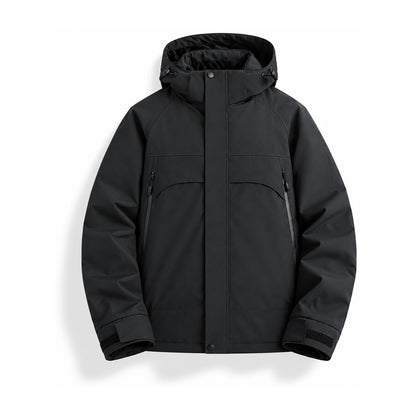 Bransdale insulated hooded jacket — black front