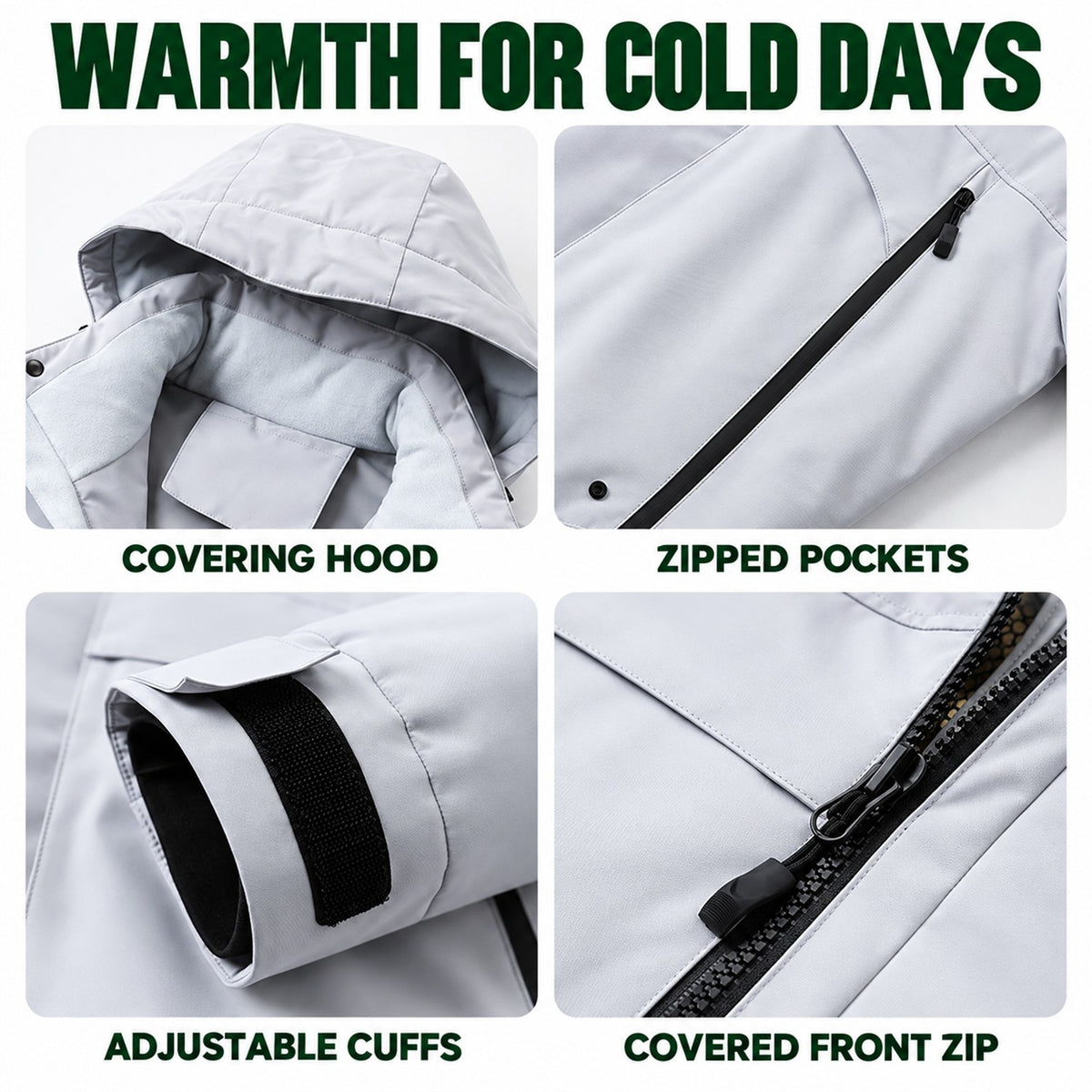 Bransdale insulated hooded jacket — details