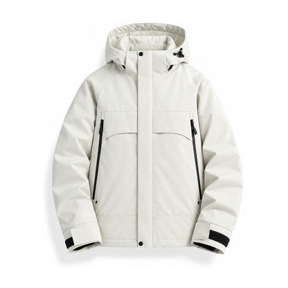 Bransdale insulated hooded jacket — ivory front