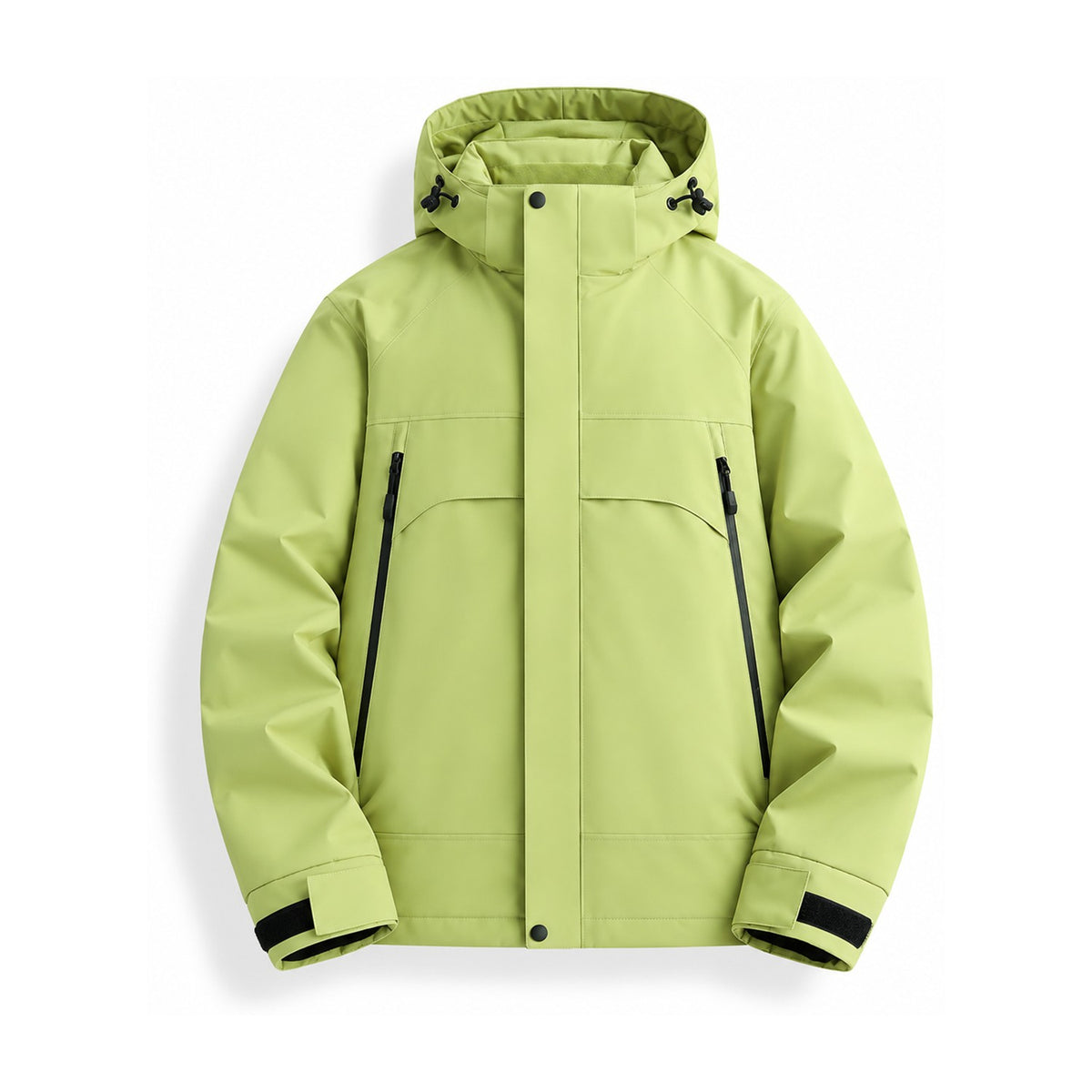 Bransdale insulated hooded jacket — lime green front