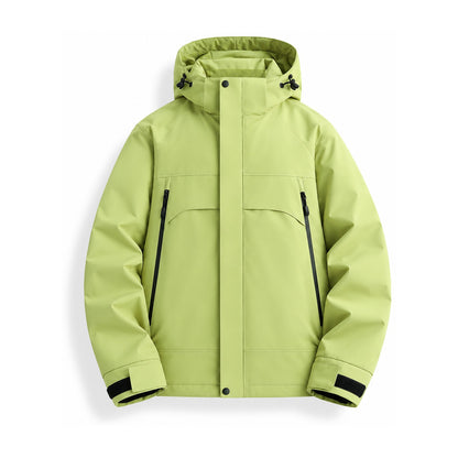 Bransdale insulated hooded jacket — lime green front
