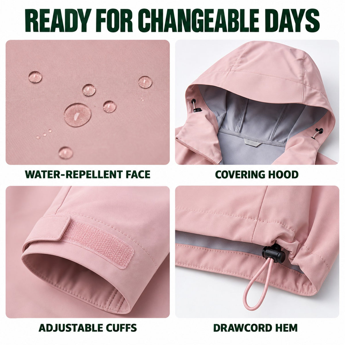 Kielder hooded shell jacket — details