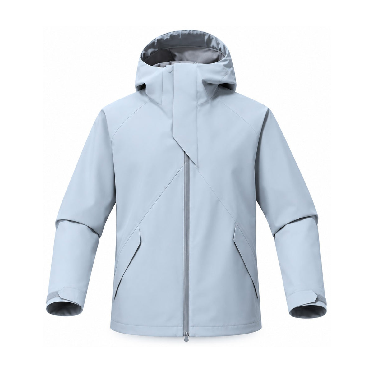 Kielder hooded shell jacket — ice blue front