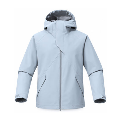 Kielder hooded shell jacket — ice blue front