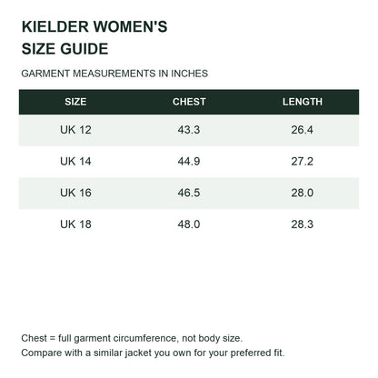 Kielder hooded shell jacket — women size guide