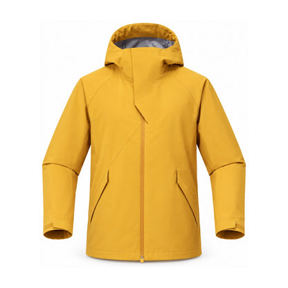 Kielder hooded shell jacket — yellow front