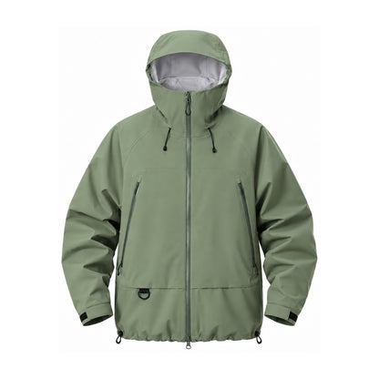 Swaledale waterproof shell jacket — sage green front