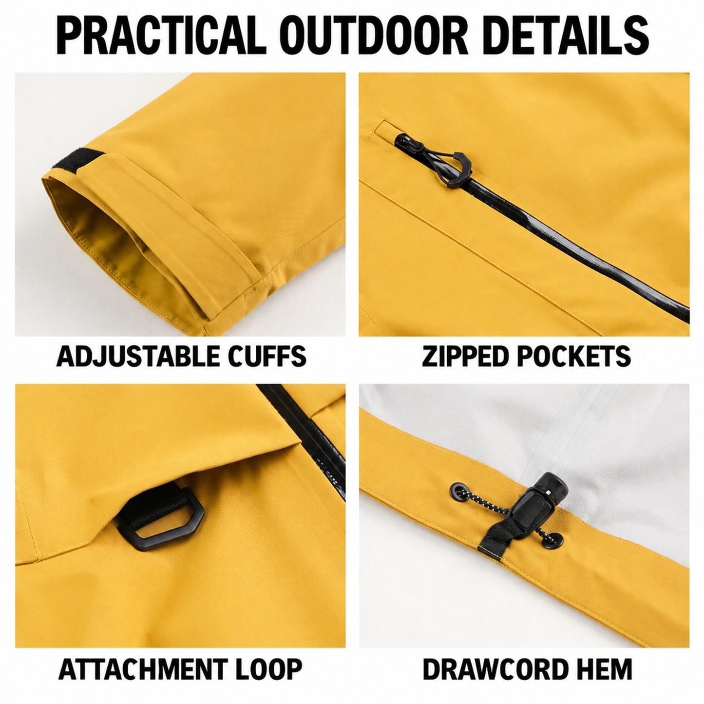 Swaledale waterproof shell jacket — details