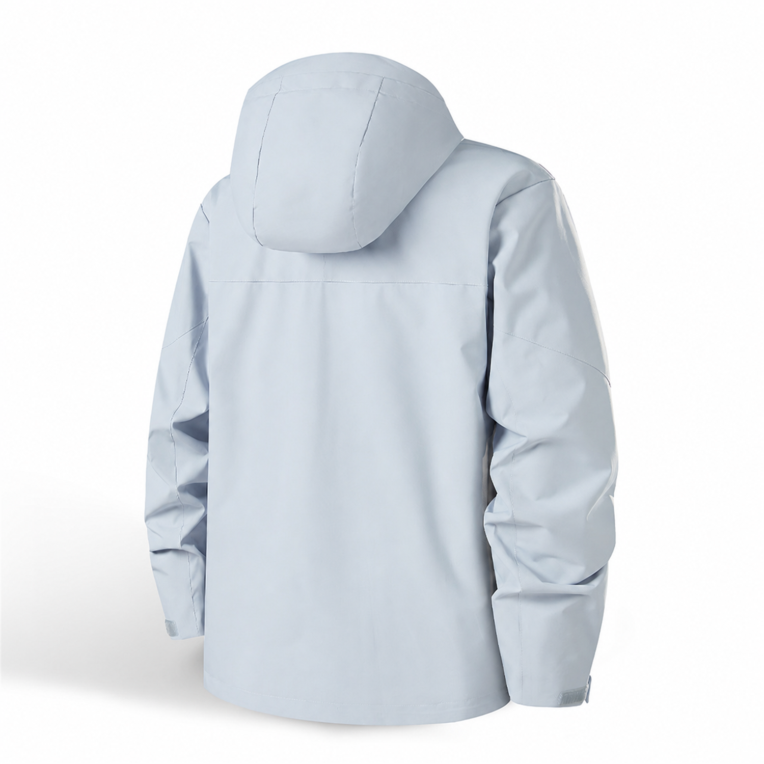 Kestrel 3-in-1 outdoor jacket in ice blue, clean back view on white