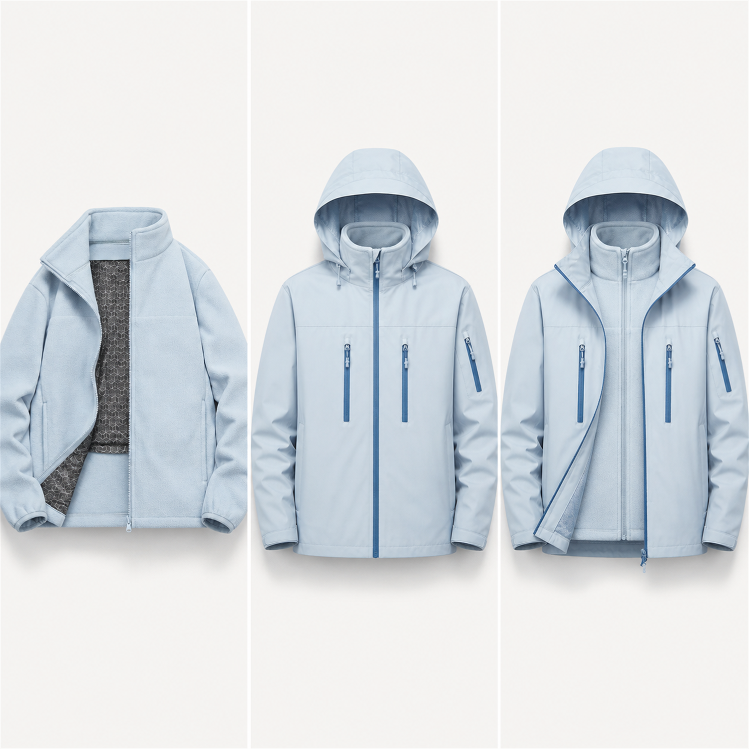 Kestrel jacket three-in-one layering system with shell and removable fleece