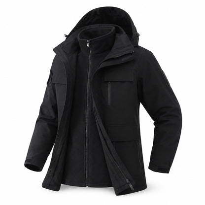 Ribble men's Black windproof 3-in-1 jacket front