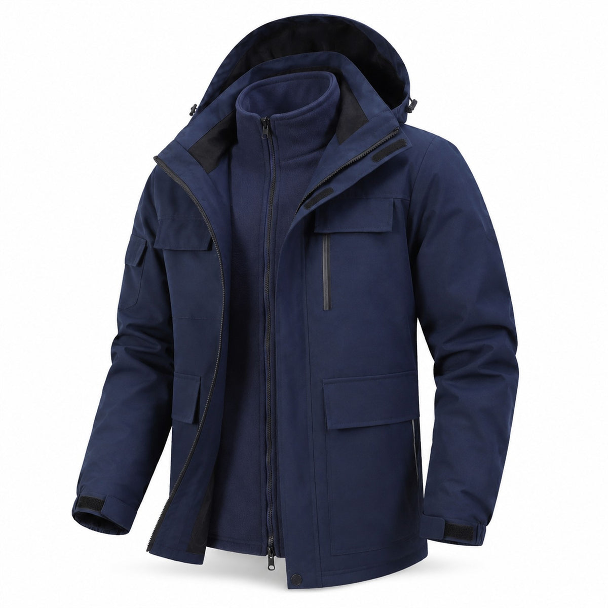 Ribble men's Navy windproof 3-in-1 jacket front