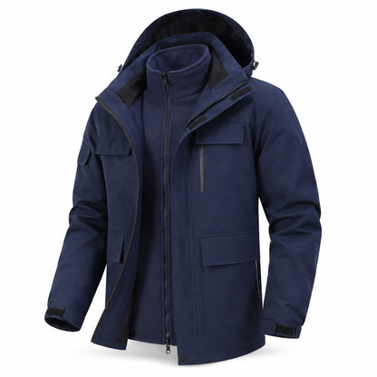 Ribble men's Navy windproof 3-in-1 jacket front