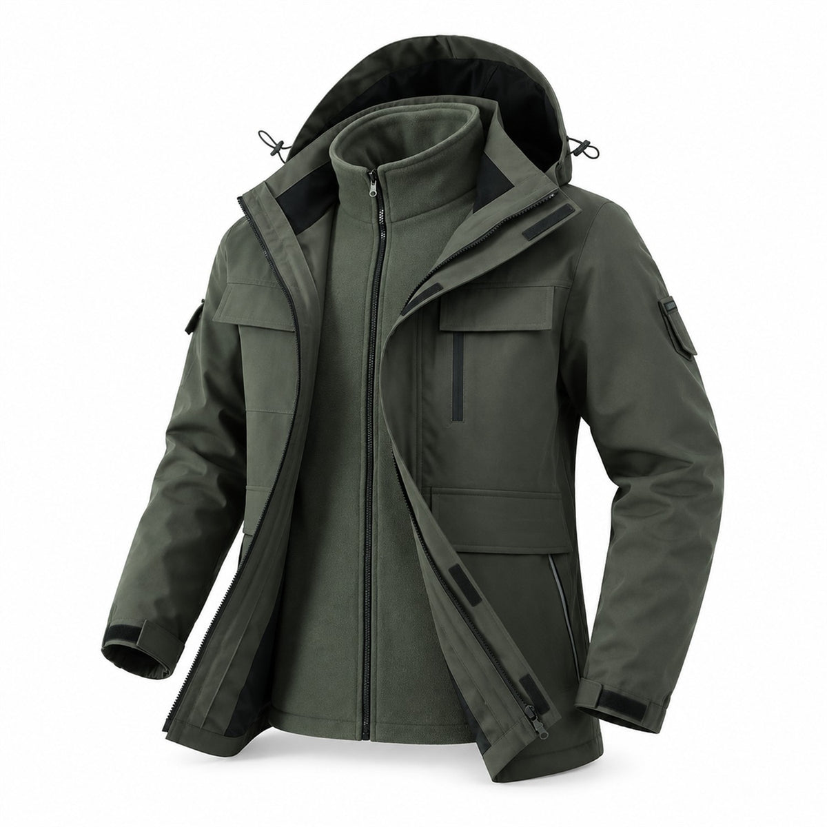 Ribble men's Sage Green windproof 3-in-1 jacket front