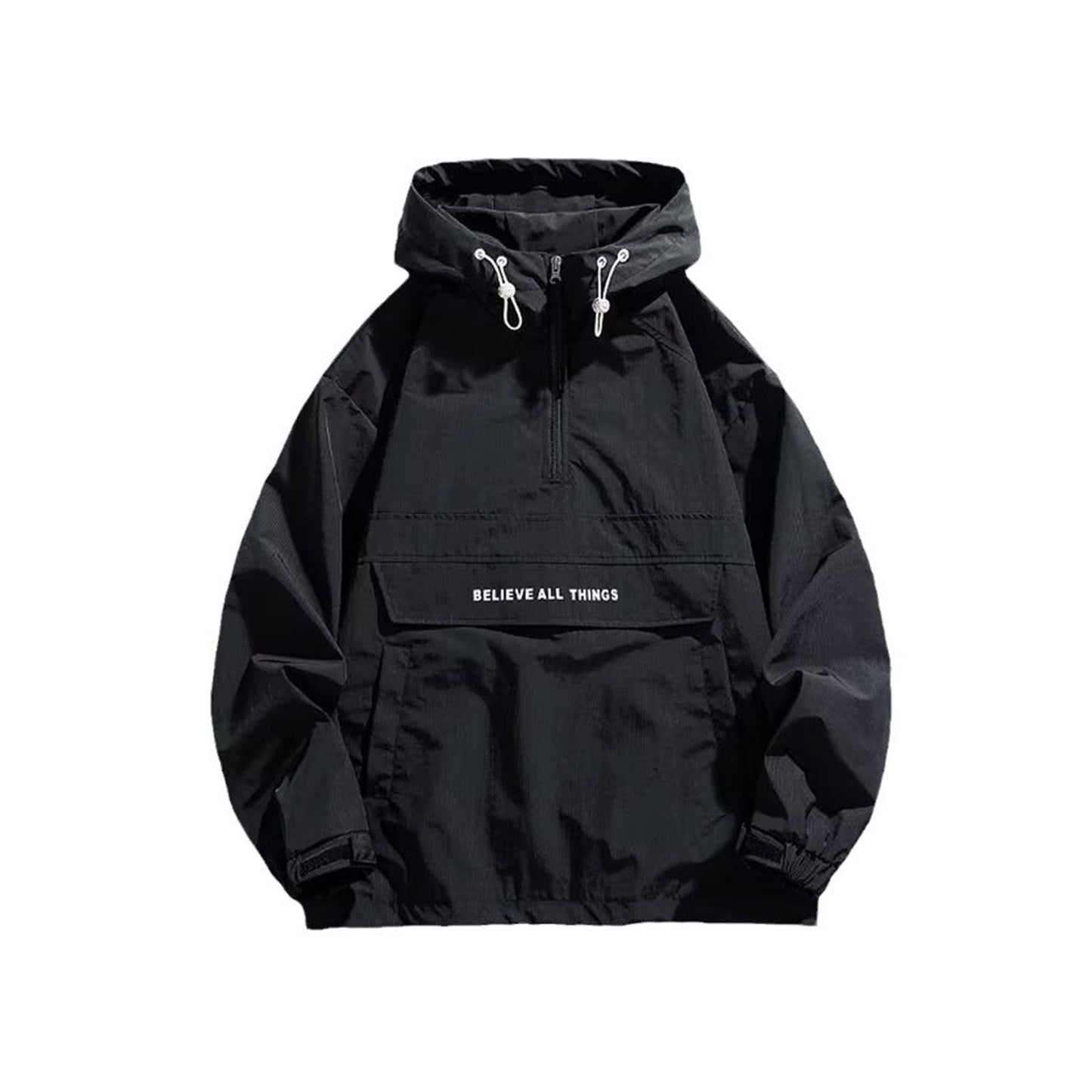 Haworth windproof smock jacket in Black on white