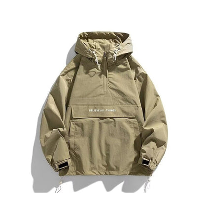 Haworth windproof smock jacket in Sage Green on white
