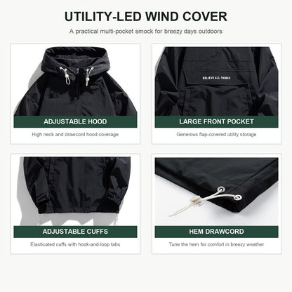 Haworth windproof smock jacket key details