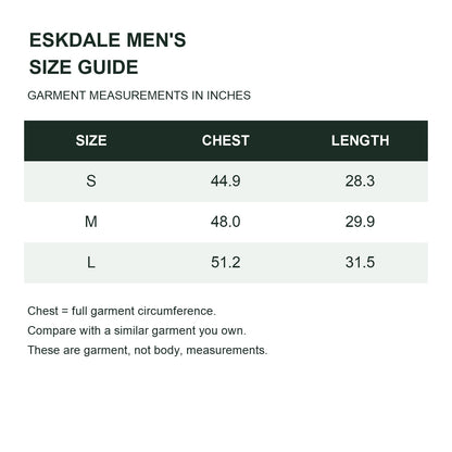 Eskdale men's lightweight half-zip smock - size guide