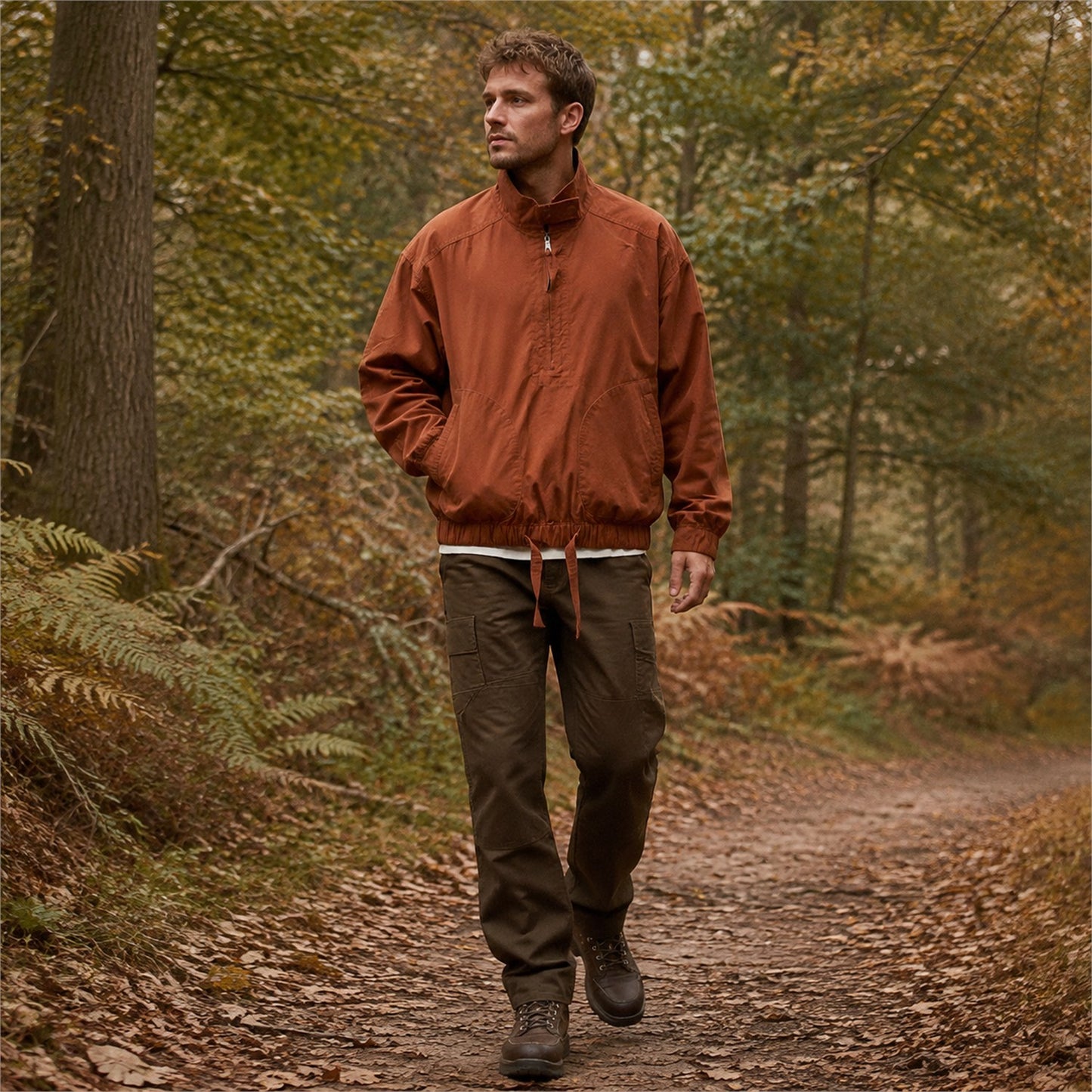 Dentdale men's cotton utility smock - brown outdoor