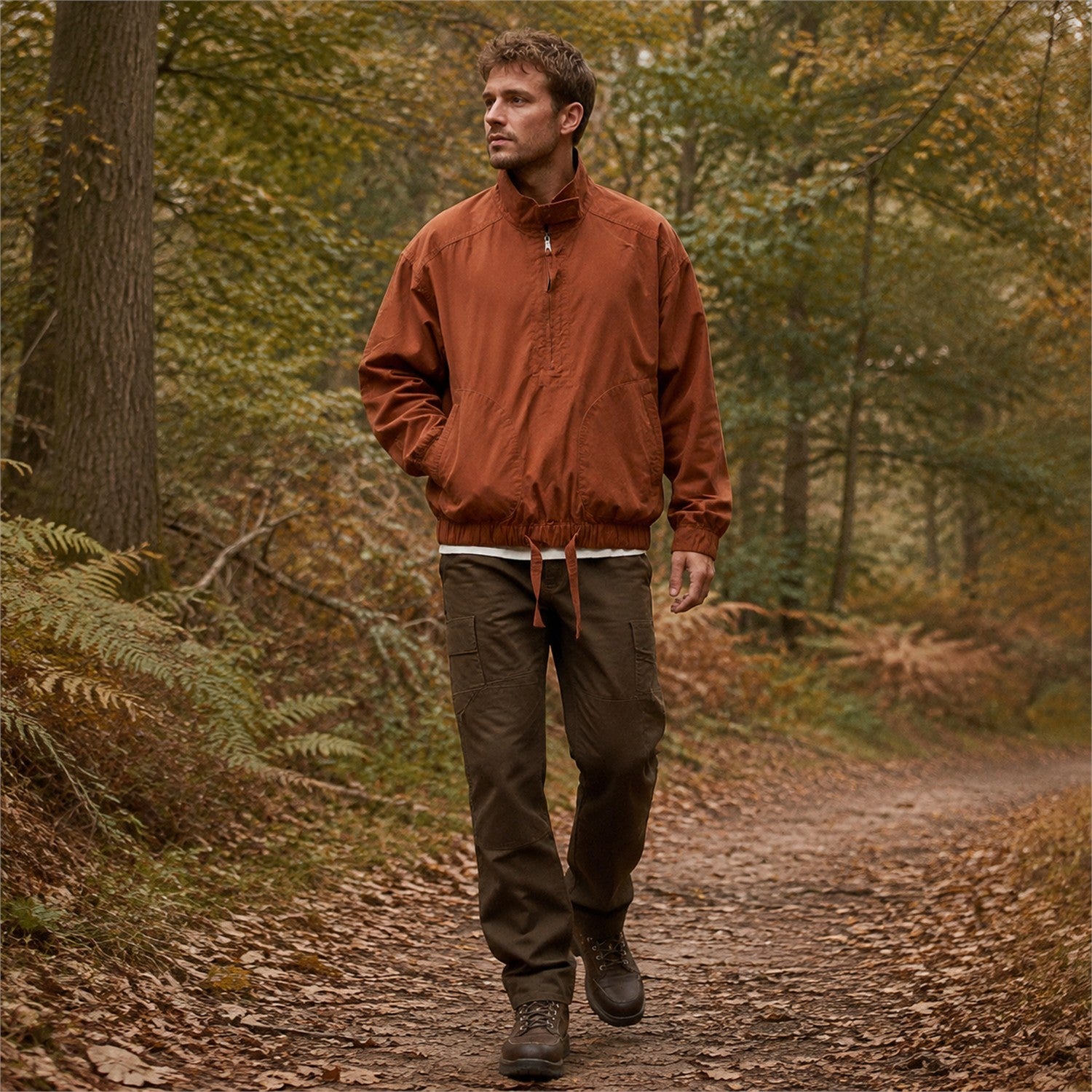 Dentdale men's cotton utility smock - brown outdoor