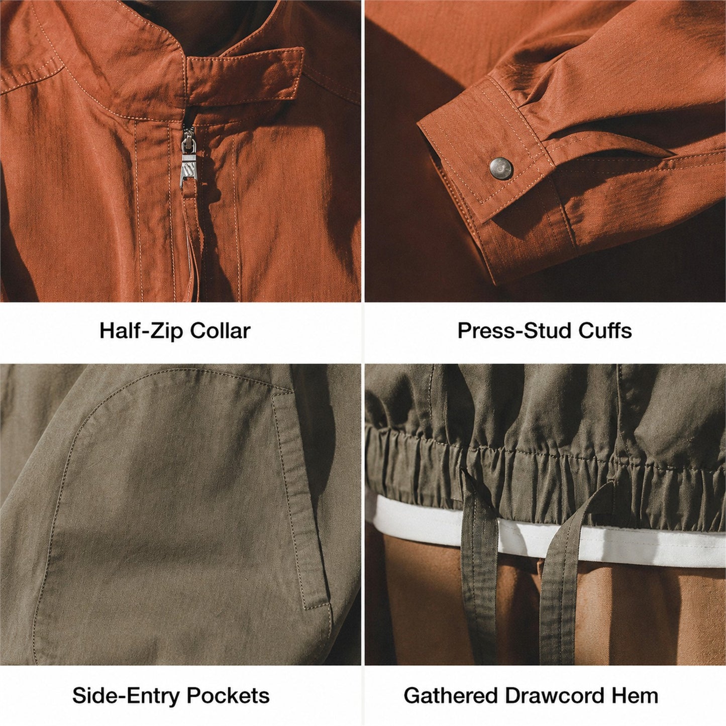 Dentdale men's cotton utility smock - details