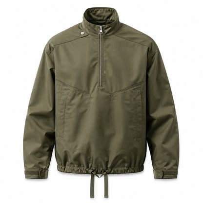 Weardale men's half-zip utility smock - olive front