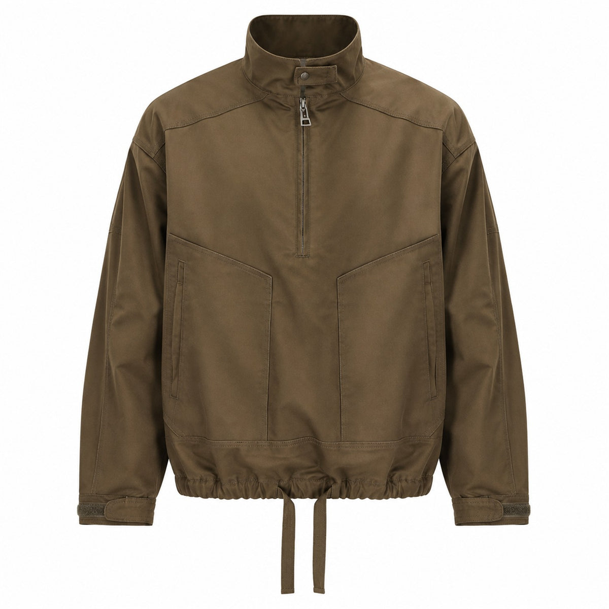 Weardale men's half-zip utility smock - brown front
