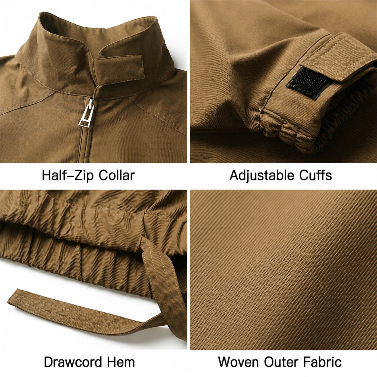 Weardale men's half-zip utility smock - details