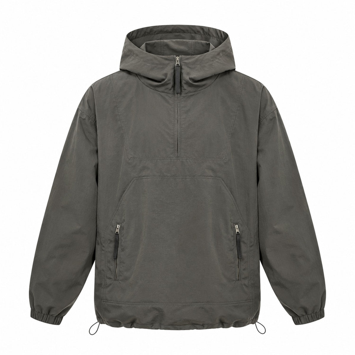 Calderdale men's hooded utility smock - grey front
