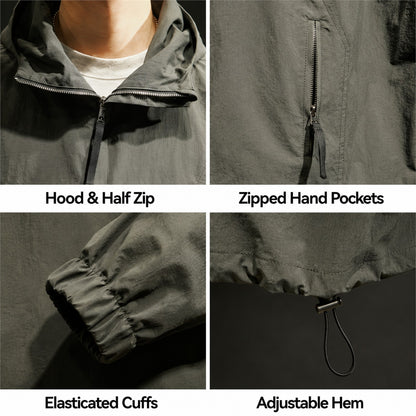 Calderdale men's hooded utility smock - details