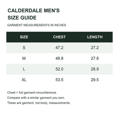 Calderdale men's hooded utility smock - size guide
