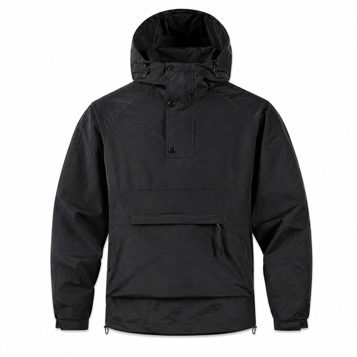 Ribblesdale men's hooded utility smock - black front