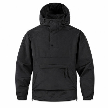 Ribblesdale men's hooded utility smock - black front
