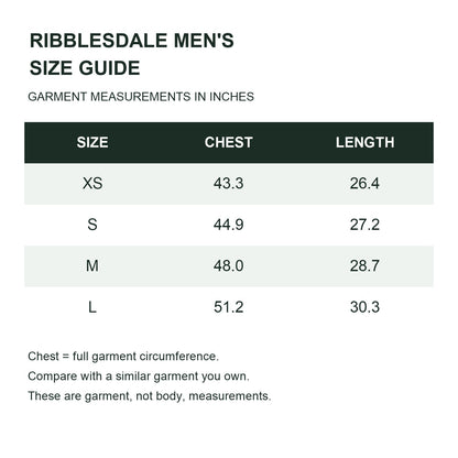 Ribblesdale men's hooded utility smock - size guide