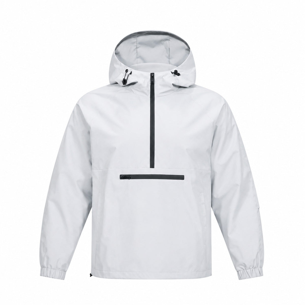 Nidderdale men's hooded half-zip smock - light grey front