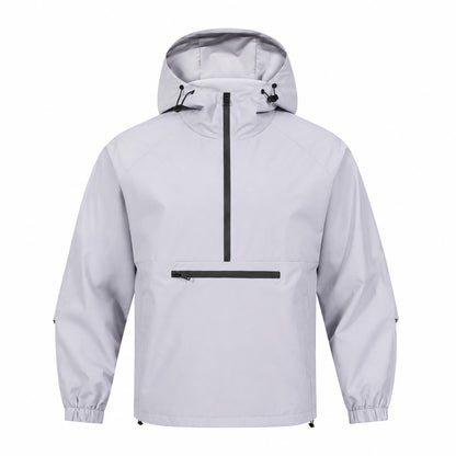 Nidderdale men's hooded half-zip smock - purple front
