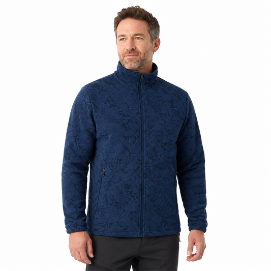 Coniston men's textured fleece midlayer - model