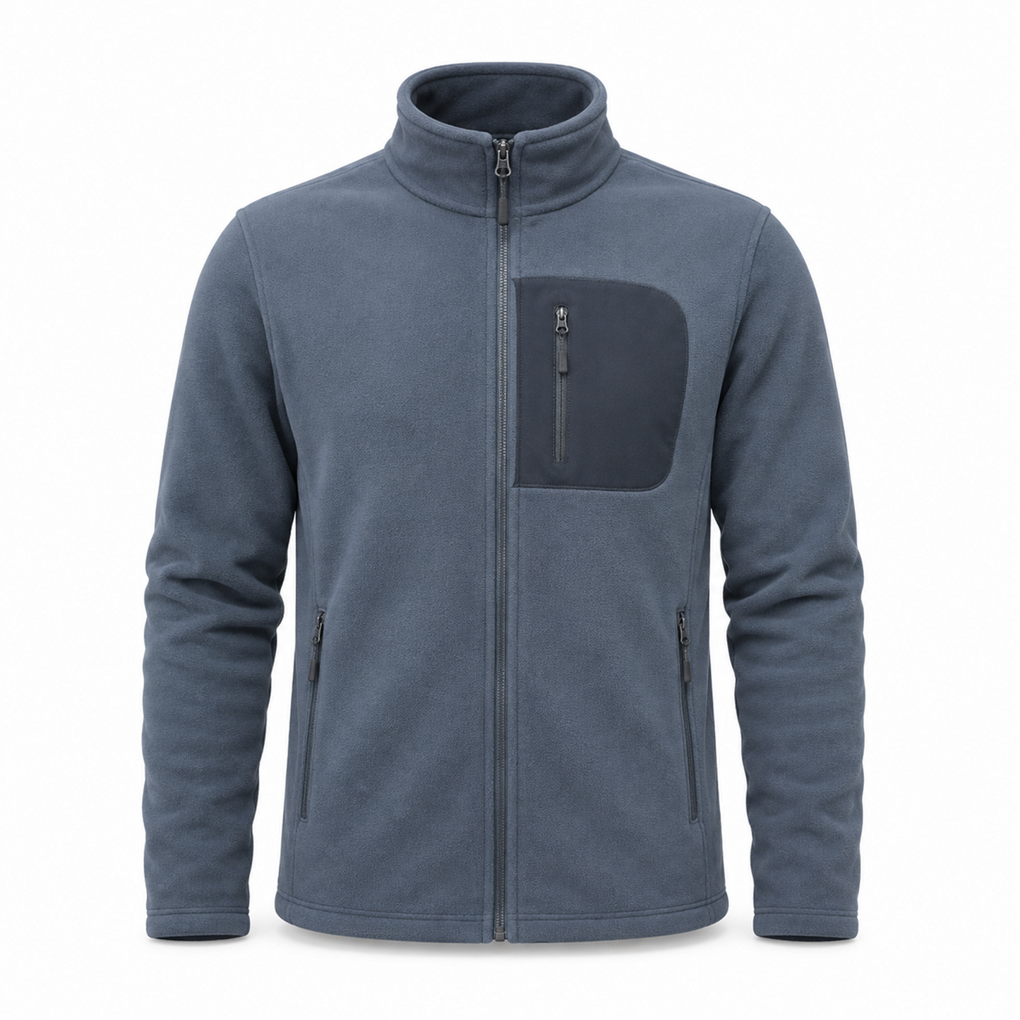 Keswick men's fleece midlayer - slate blue white