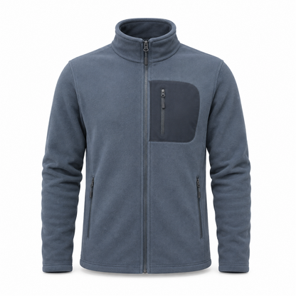 Keswick men's fleece midlayer - slate blue white
