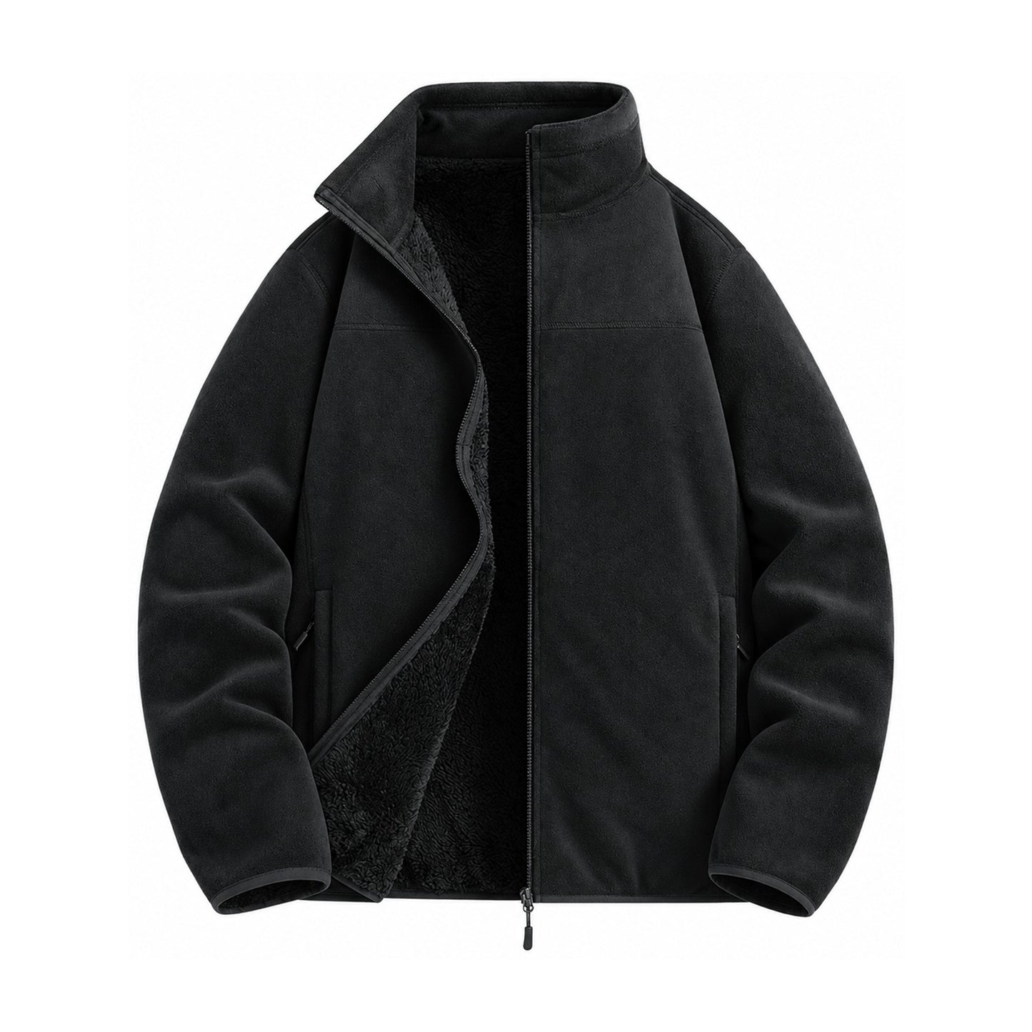 Warkworth fleece midlayer — men black front