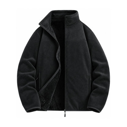 Warkworth fleece midlayer — men black front
