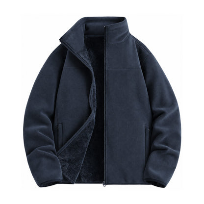 Warkworth fleece midlayer — men navy front