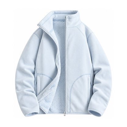 Warkworth fleece midlayer — women ice blue front