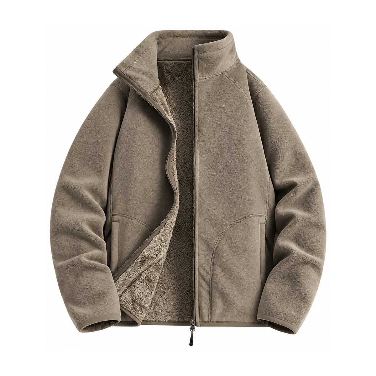 Warkworth fleece midlayer — women brown front