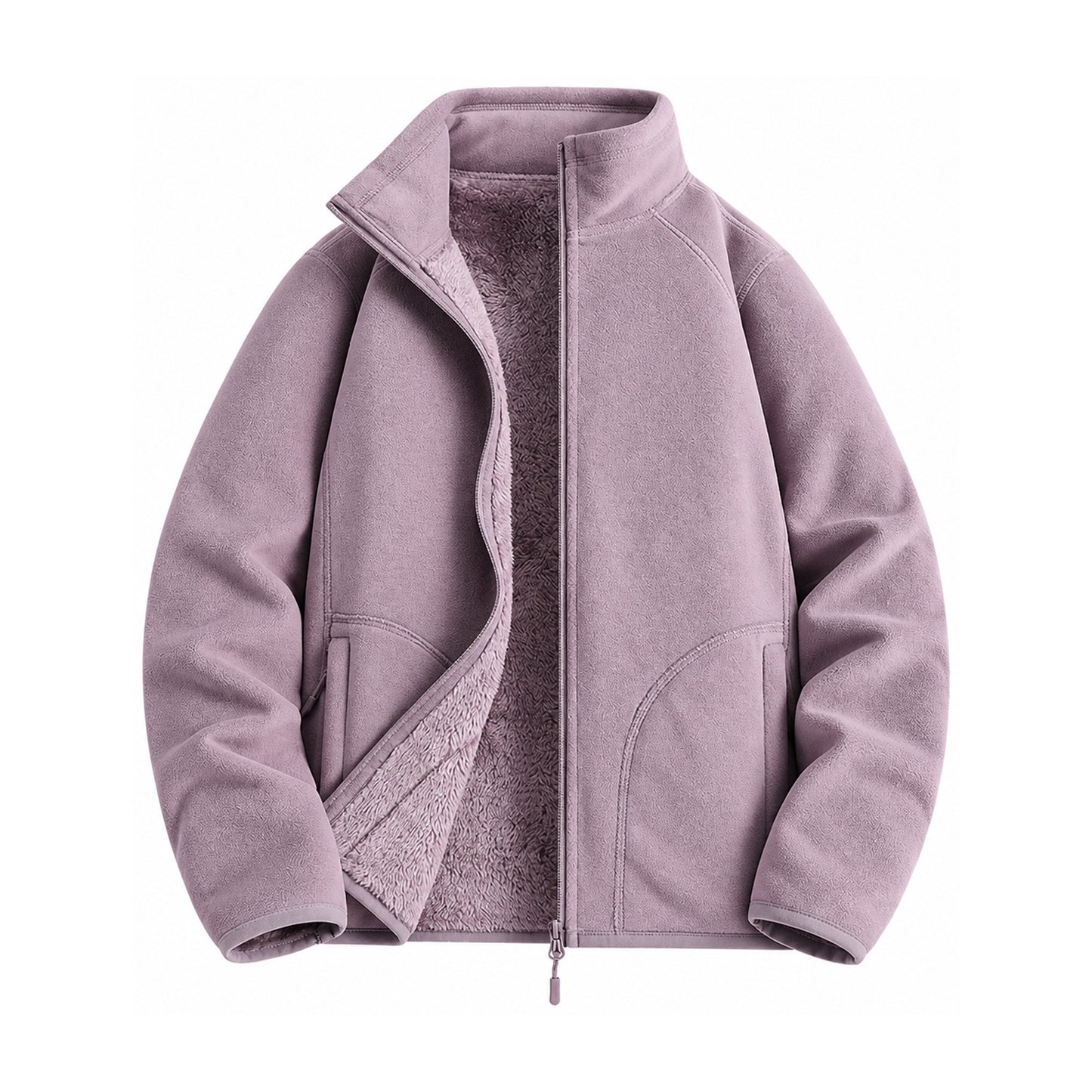 Warkworth fleece midlayer — women purple front