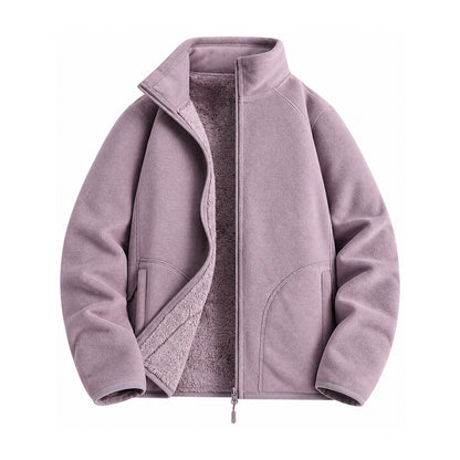 Warkworth fleece midlayer — women purple front
