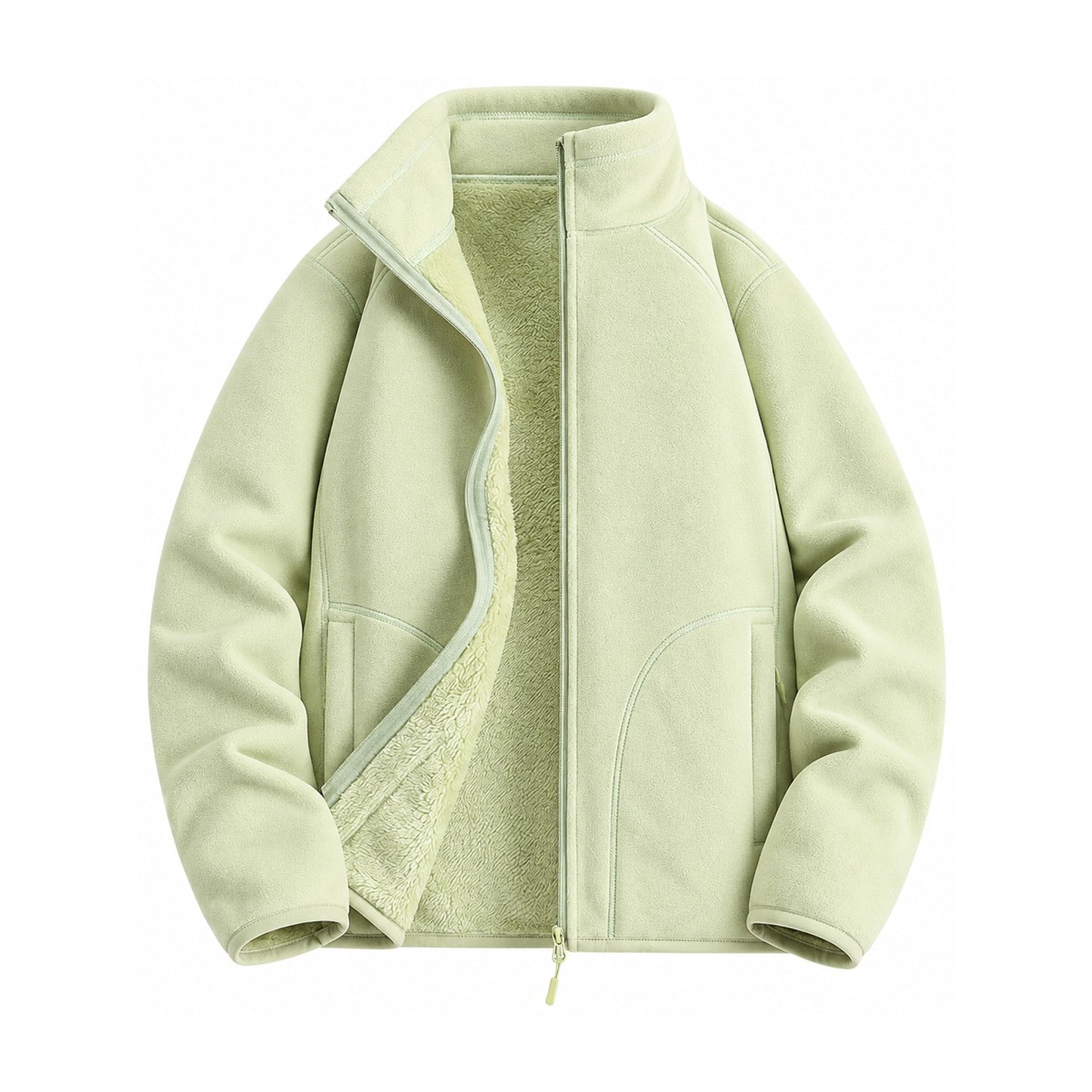 Warkworth fleece midlayer — women light green front
