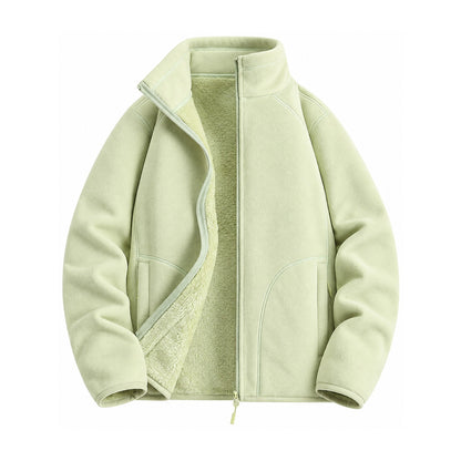 Warkworth fleece midlayer — women light green front