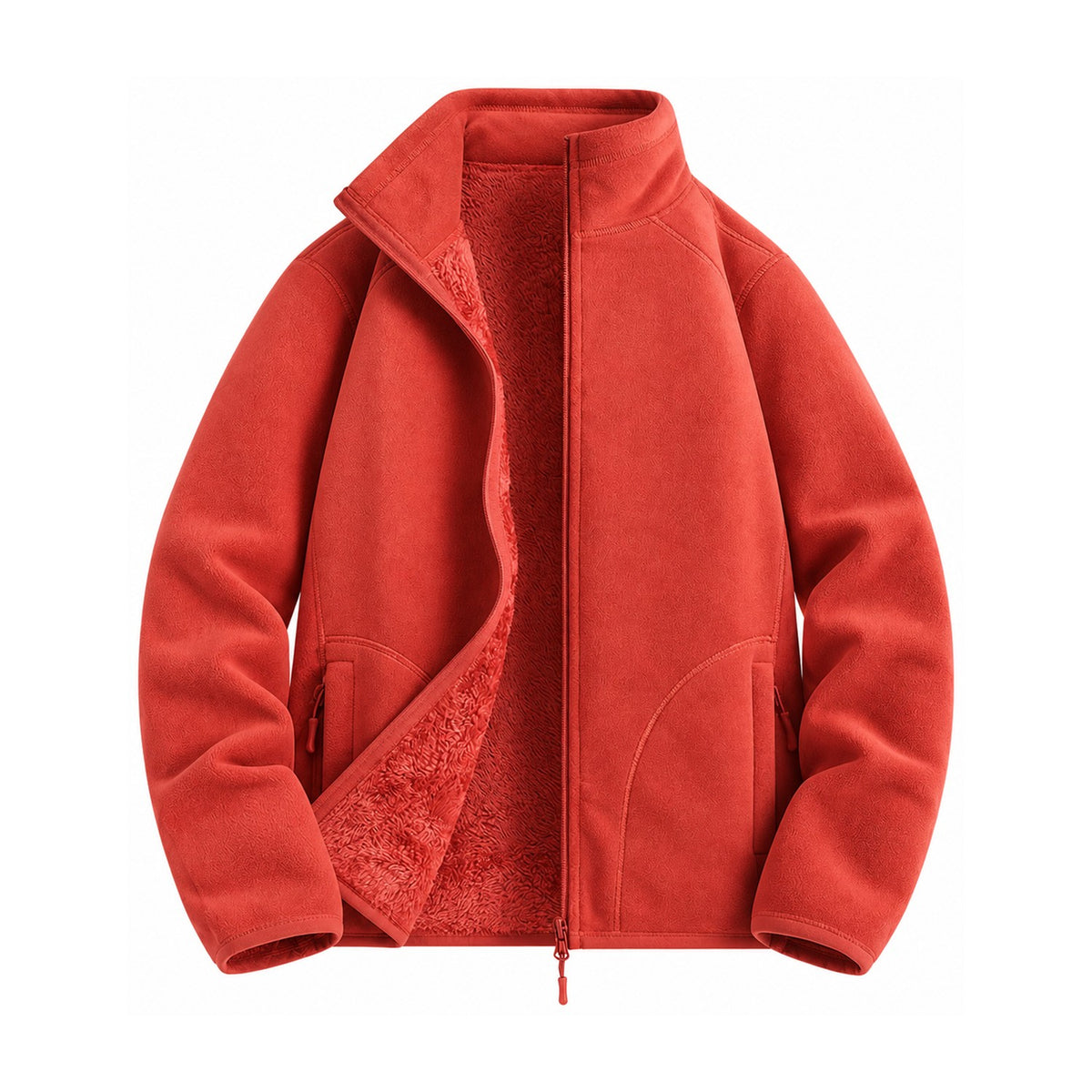 Warkworth fleece midlayer — women red front