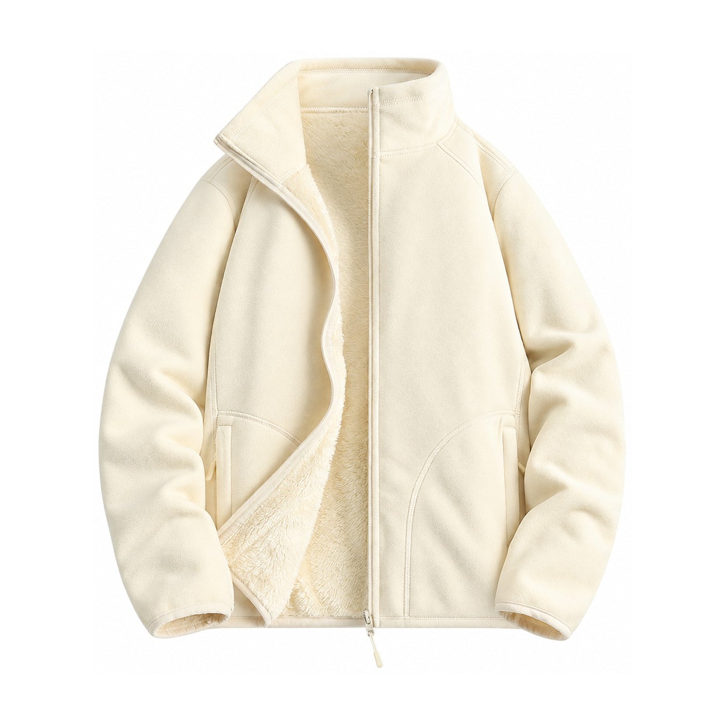 Warkworth fleece midlayer — women ivory front